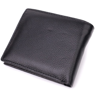 Стильний чоловічий гаманець із натуральної шкіри ST Leather 22457 Чорний