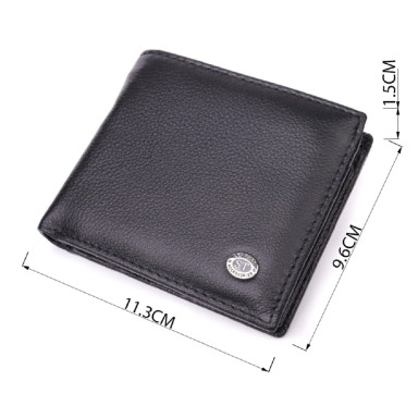 Стильний чоловічий гаманець із натуральної шкіри ST Leather 22457 Чорний