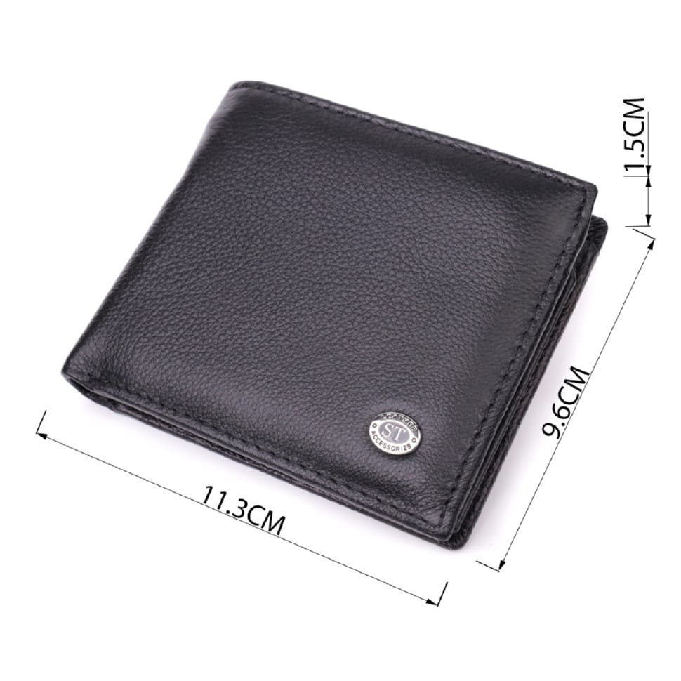 Стильный мужской кошелек из натуральной кожи ST Leather 22457 Черный