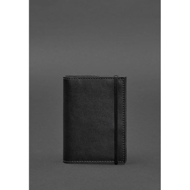 Leather passport cover 1.0 black crust