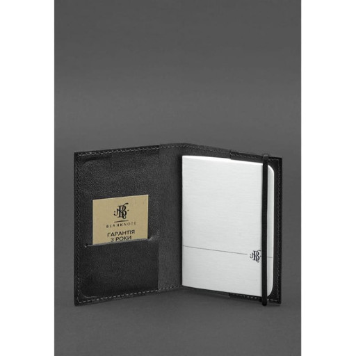 Шкіряна обкладинка для паспорта 1.0 чорна краст