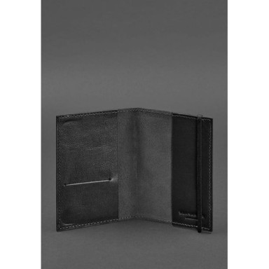 Leather passport cover 1.0 black crust