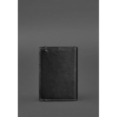 Leather passport cover 1.0 black crust