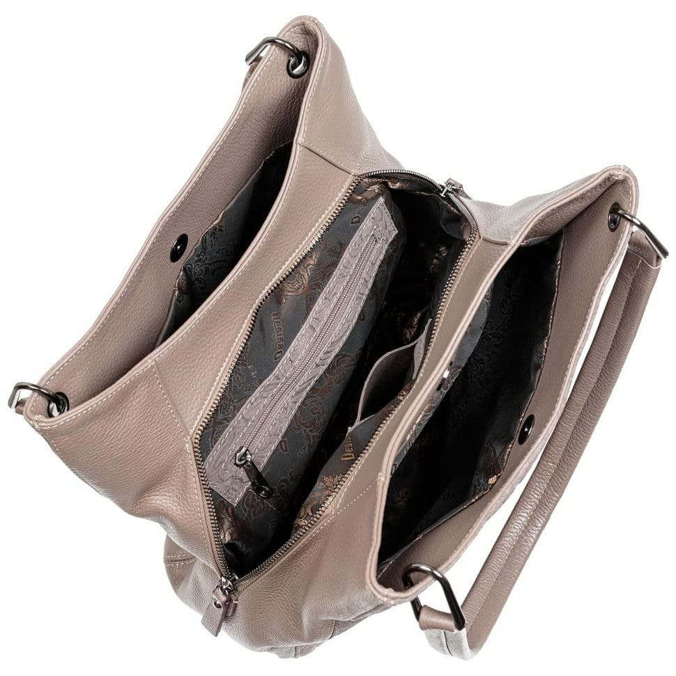 Сумка жіноча шкіряна Desisan 582-223 бежевий замш