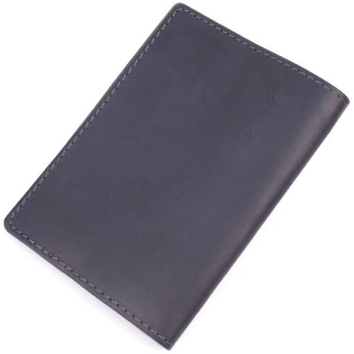 Стильна обкладинка на паспорт у вінтажній шкірі Карта GRANDE PELLE 16770 Чорна