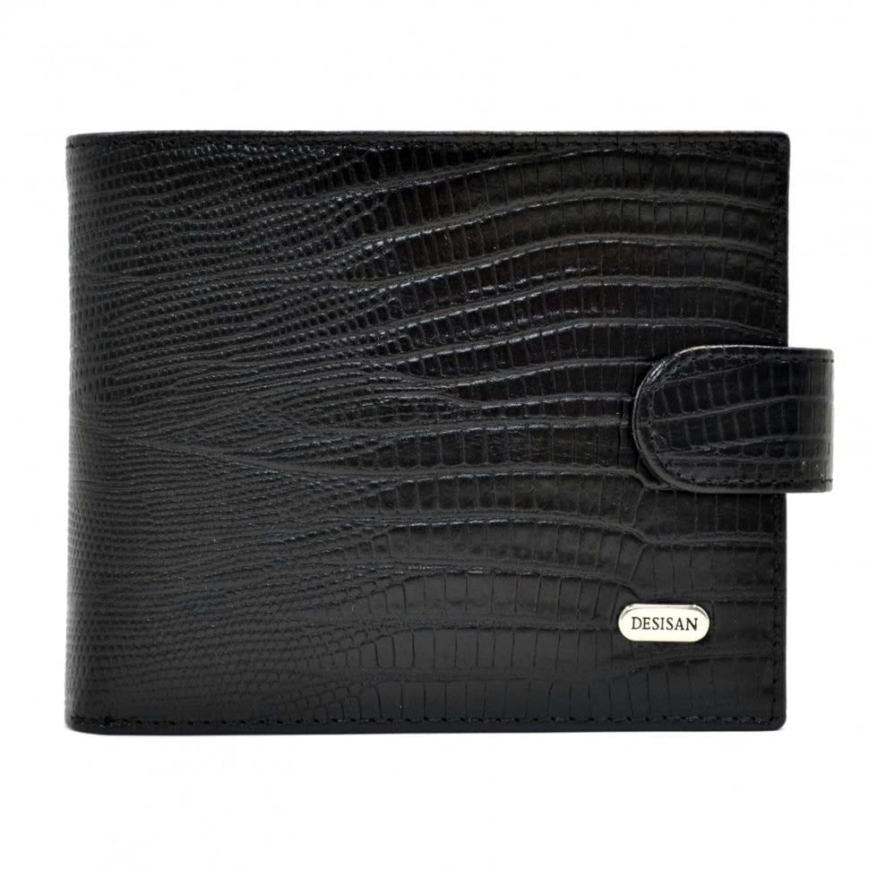 Шкіряне портмоне Desisan 087-143 чорний лазер