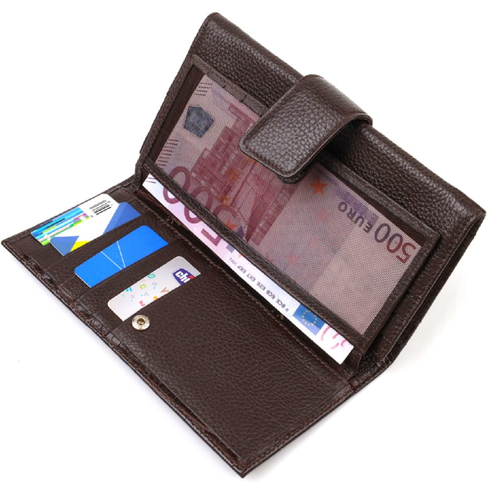 Місткий вертикальний чоловічий портмоне з натуральної шкіри з тисненням під крокодила CANPELLINI 21837