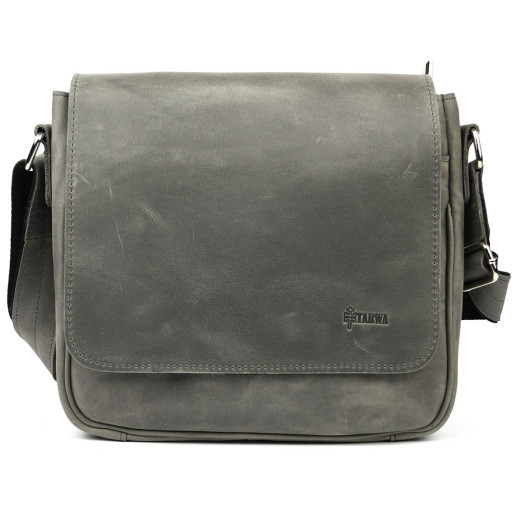 Чоловіча шкіряна сумка через плече RJ-0002-3md TARWA сіра