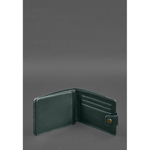 Шкіряна обкладинка-портмоне для посвідчення учасника бойових дій (УБД) Зелена