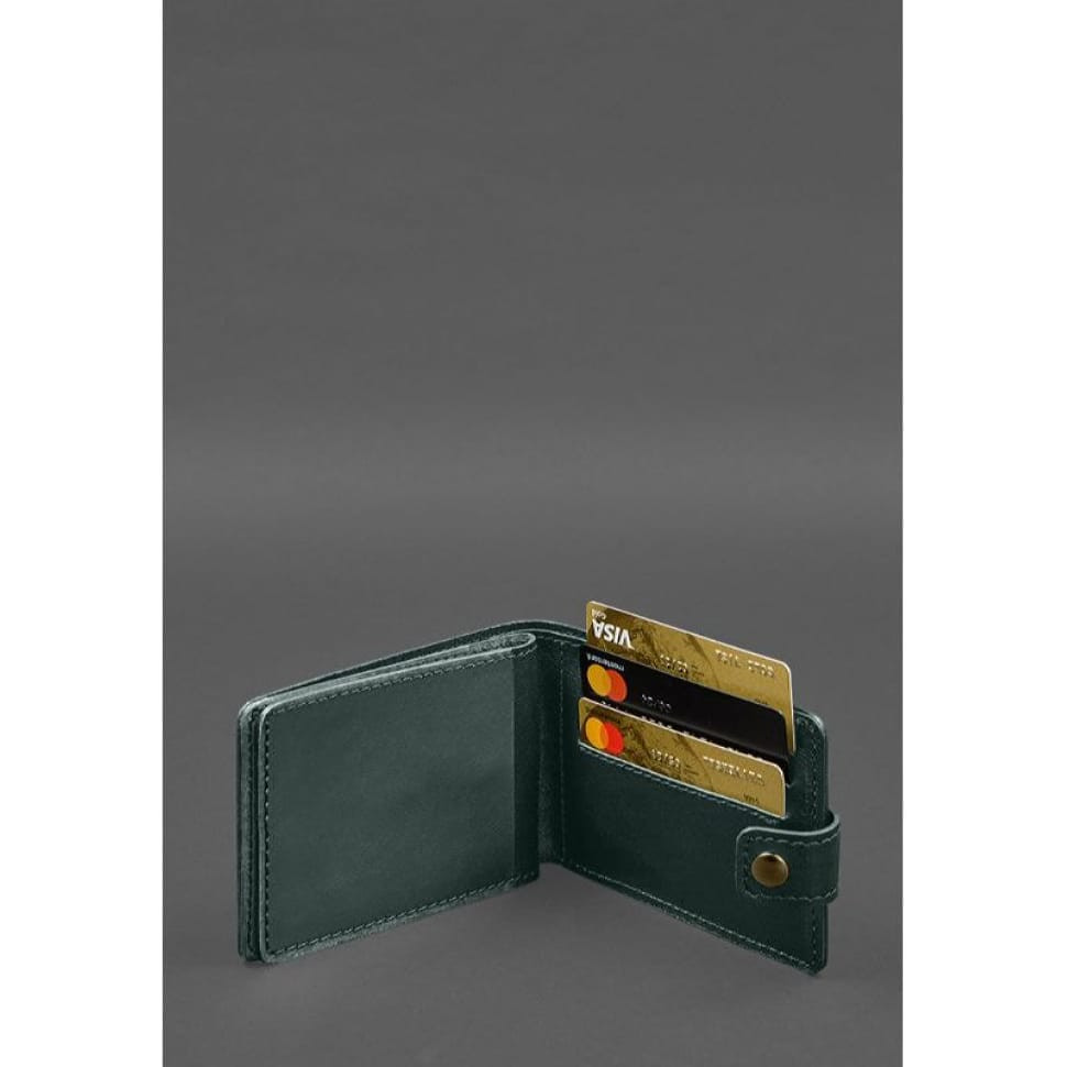 Leather wallet-cover for combat participant ID (UCD) Green