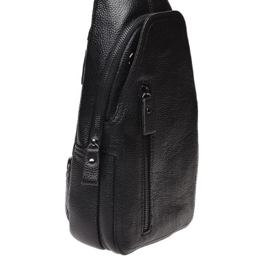 Men's backpack leather Keizer K15038-black