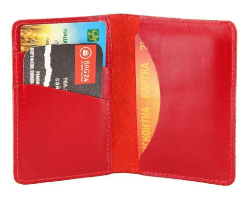 Шкіряна яскрава візитниця Shvigel 00116 червона