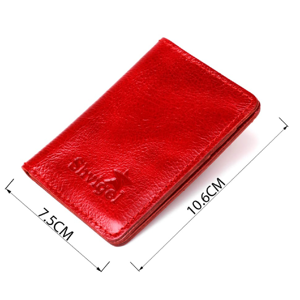 Шкіряна яскрава візитниця Shvigel 00116 червона