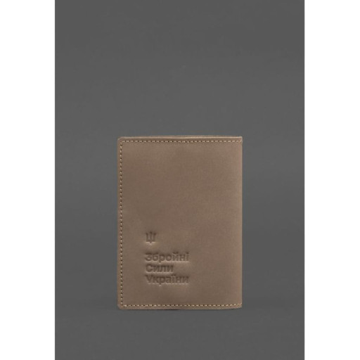 Шкіряна обкладинка для військового квитка 7.3 світло-бежева Crazy Horse