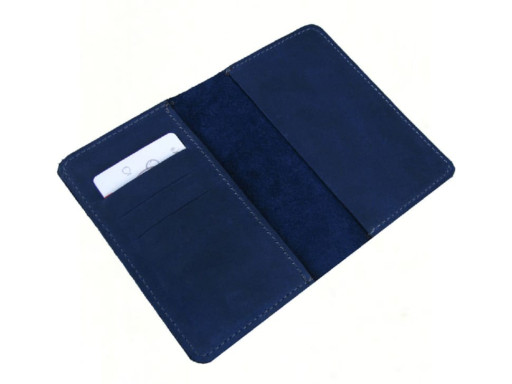 Обкладинка для паспорта BGS шкіряна синя BGS3274