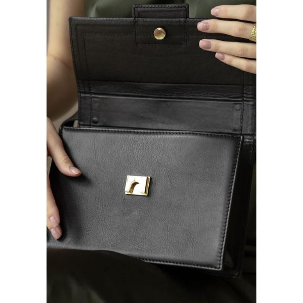 Жіноча шкіряна сумка Kelly чорна