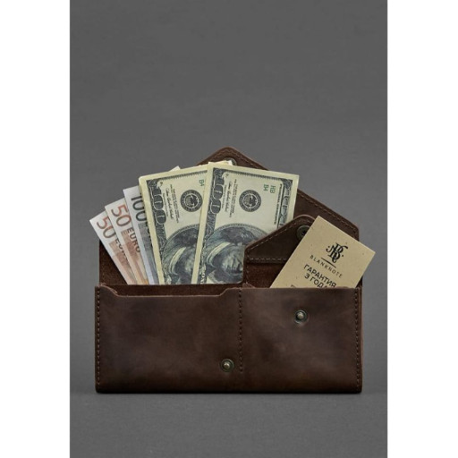 Жіночий шкіряний гаманець Керрі 1.0 темно-коричневий Crazy Horse