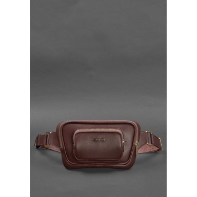 Leather belt bag-banana A-line burgundy