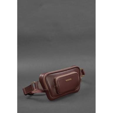 Leather belt bag-banana A-line burgundy
