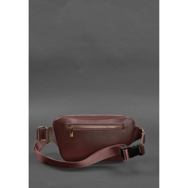 Leather belt bag-banana A-line burgundy