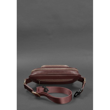 Leather belt bag-banana A-line burgundy