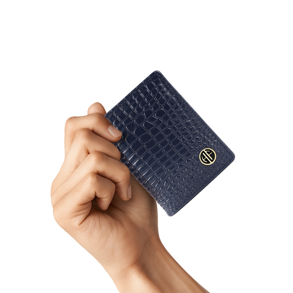 Шкіряний картхолдер Hammonds Flycatcher CC606 Croc Blue (Синій)