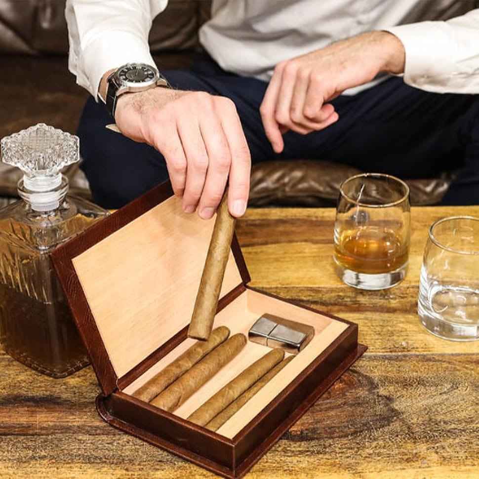 Шкіряна коробка для сигар, чохол для сигар - Howards End - Коричневий колір - Time Resistance 5234401