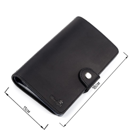 Візитниця велика Shvigel 13905 шкіряна Чорна