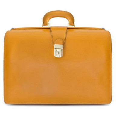 Pratesi RSE525/G - Leonardo Briefcase in cow leather Radica Mustard