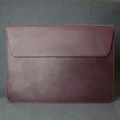 Leather case for MacBook 13', Crazy Horse leather, burgundy