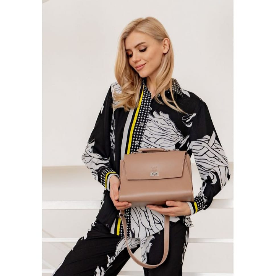 Жіноча шкіряна сумка Classic карамель краст