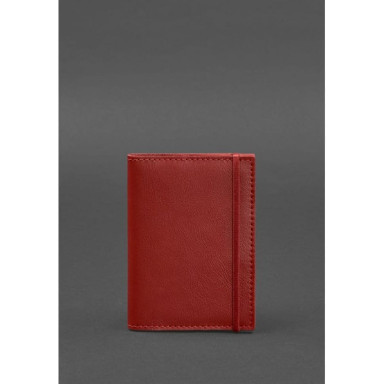 Leather passport cover 1.0 red crust