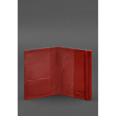 Leather passport cover 1.0 red crust