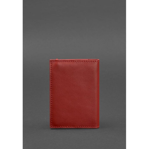 Шкіряна обкладинка для паспорта 1.0 червона краст