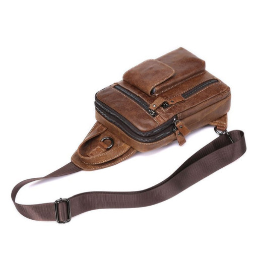 Міні-рюкзак шкіряний на одне плече, кавовий B10-8871 Joynee