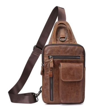 Mini backpack leather one shoulder, coffee B10-8871 Joynee