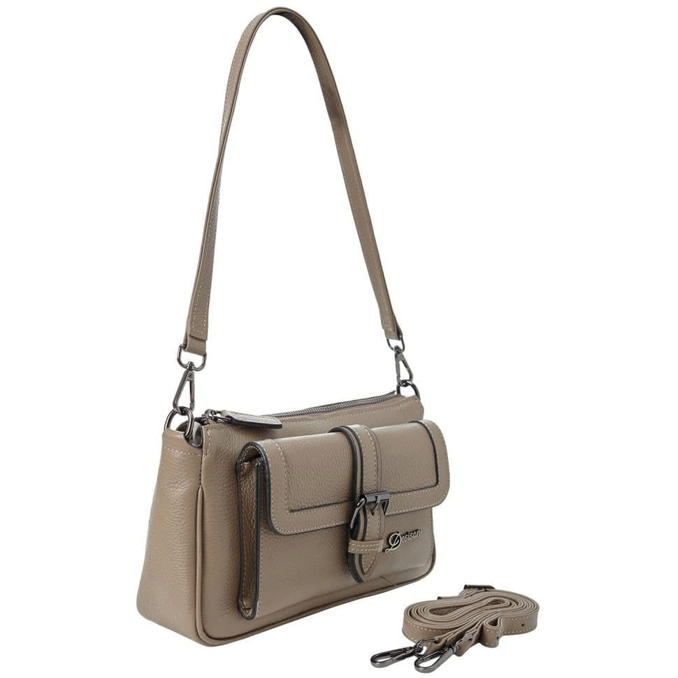 Сумка жіноча шкіряна Desisan 7501-283 бежевий флотар