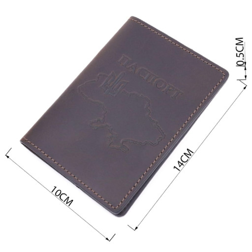 Надійна обкладинка на паспорт у вінтажній шкірі Карта GRANDE PELLE 16771 Коричнева