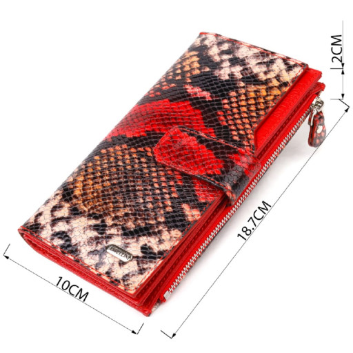 Функціональний жіночий гаманець з натуральної шкіри з тисненням під змію CANPELLINI 21638