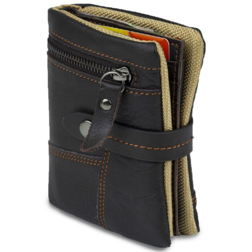 Невелике шкіряне портмоне для чоловіків з тисненням під крокодила CANPELLINI 21738 Чорне