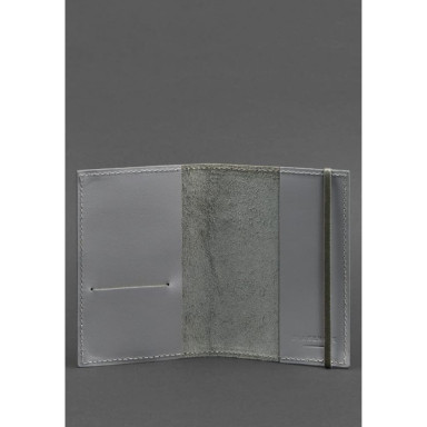 Leather cover for passport 1.0 gray