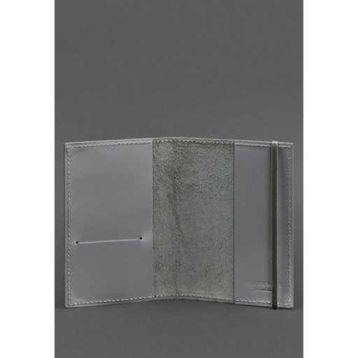 Шкіряна обкладинка для паспорта 1.0 сіра