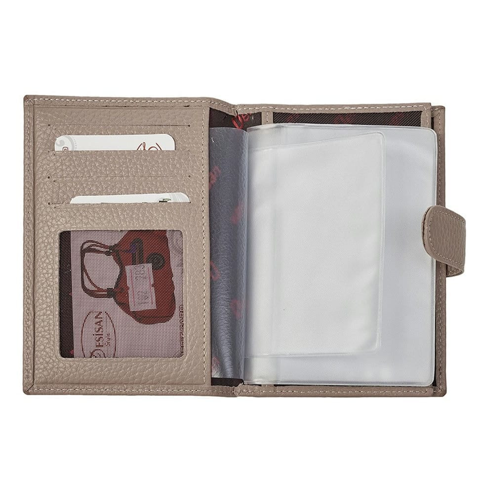 Обкладинка авто+паспорт шкіра Desisan 102-283 бежевий флотар