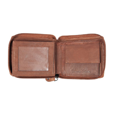 Mens Leather Wallet JCB NC38MN Tan (Red)