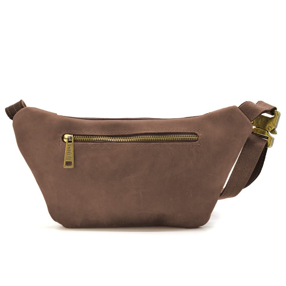 Leather belt banana from horse leather brown RC-8179-3md TARWA