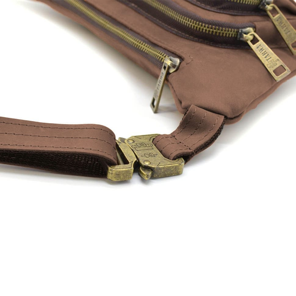 Leather belt banana from horse leather brown RC-8179-3md TARWA