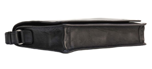 Чорна шкіряна сумка через плече формату А4 Newery N1921GA-1