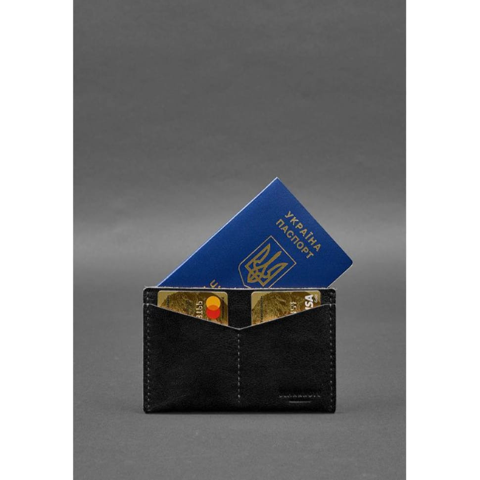 Leather document organizer cover 6.2 black crust