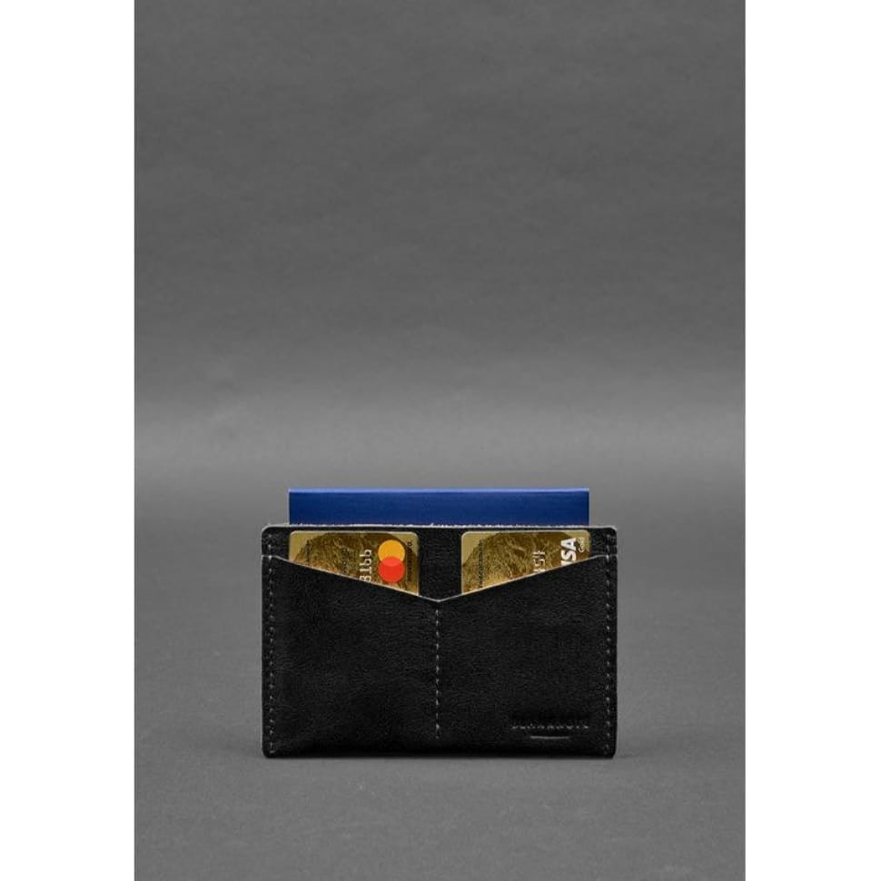 Leather document organizer cover 6.2 black crust