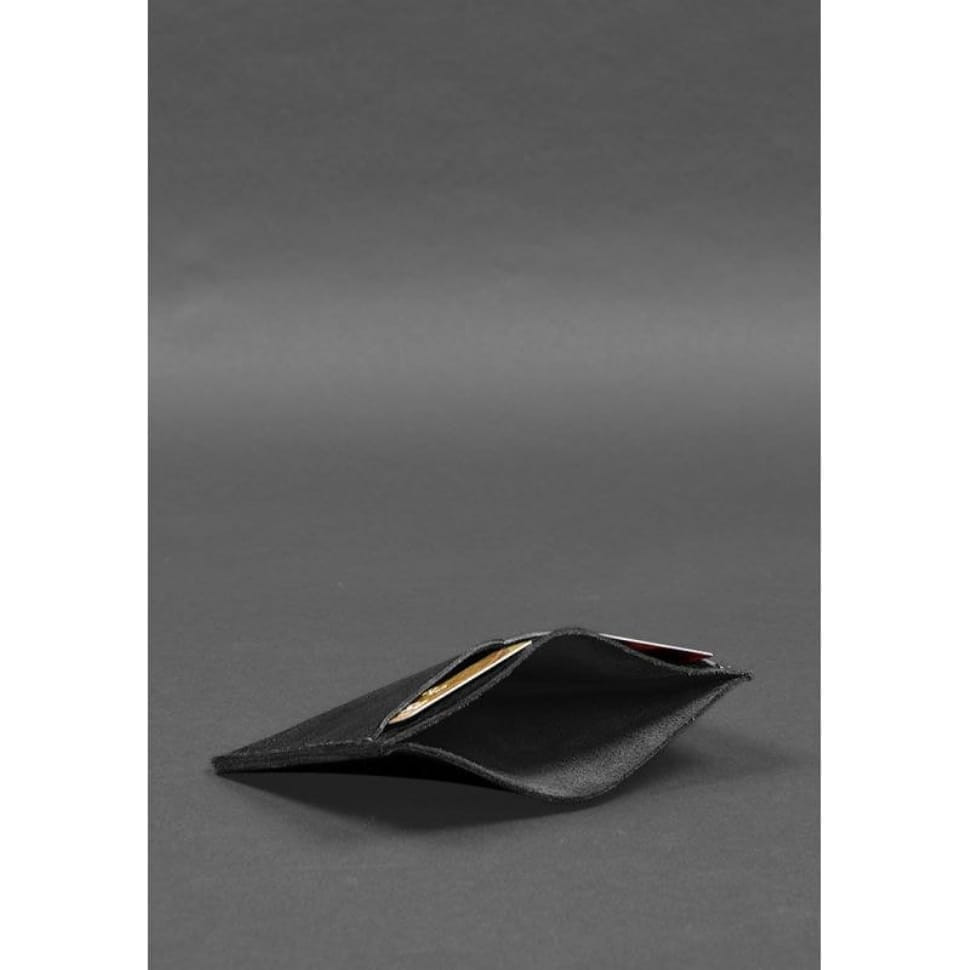Leather document organizer cover 6.2 black crust